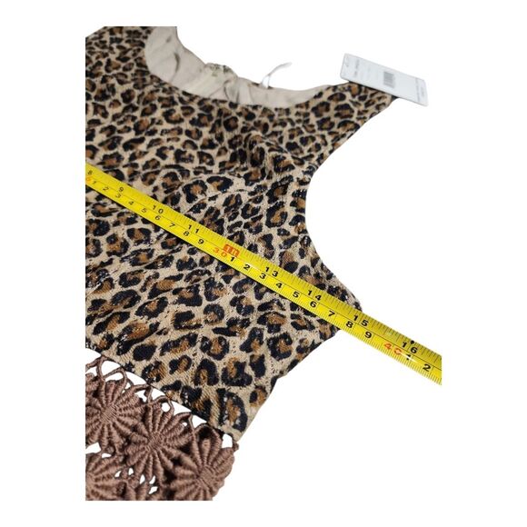 NWT Free People Ombre Leopard Animal Print Lace Fit Flare Mini Dress SZ 2 Brown - Picture 5 of 10